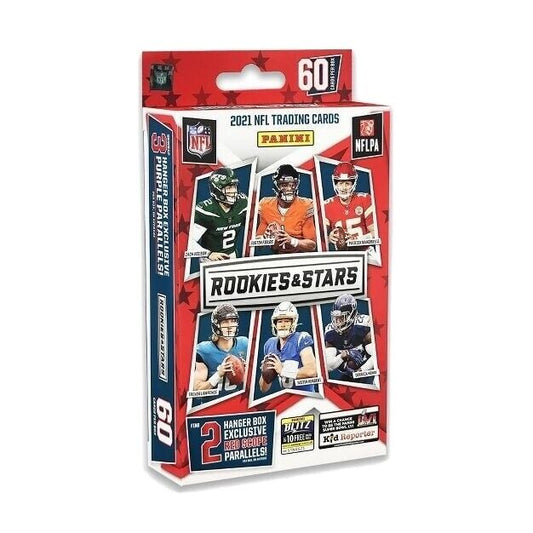 2021 Rookies and Stars Football Hanger Box - 60 cards total; 2 Red Scope Prizm Parallels per box