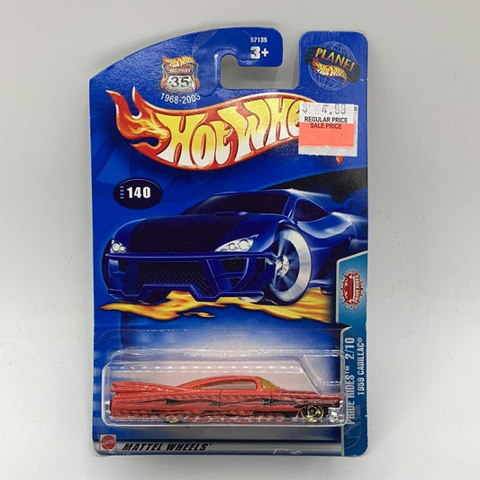 2003 Hot Wheels #140 Pride Rides 2/10 1959 CADILLAC Orange ChromeBase w/GldRZRSp