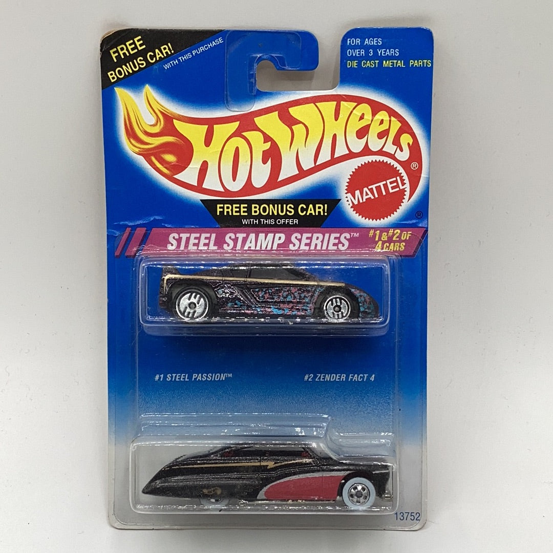 Hot Wheels 1995 Steel Stamp Series 2 Pack Steel Passion & Ze57 Chevy.