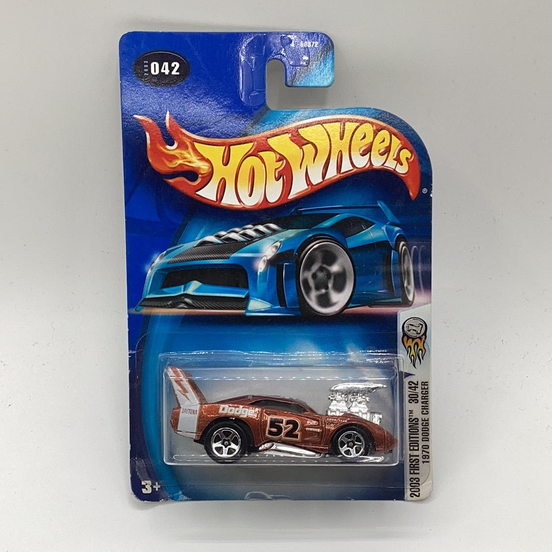 2003 Hot Wheels #42 First Editions 30/42 1970 DODGE CHARGER Brown w/Chrome 5 Sp