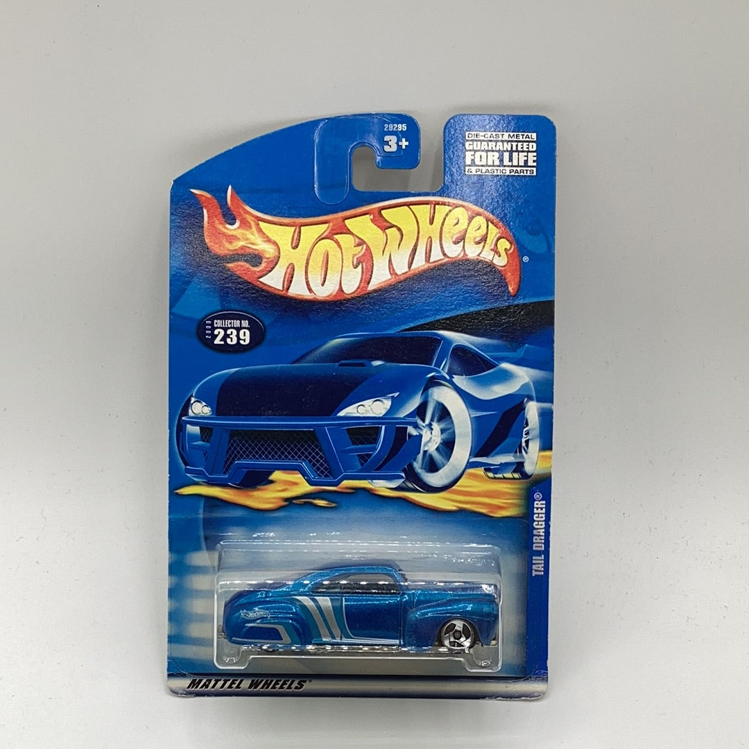 2000 Hot Wheels Collector No #239 TAIL DRAGGER Blue w/Chrome 3 Sp Thailand Base