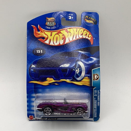 Hot Wheels 2003 #151 Wastelanders 1958 Corvette #3/10 Purple 5 Spoke Wheels