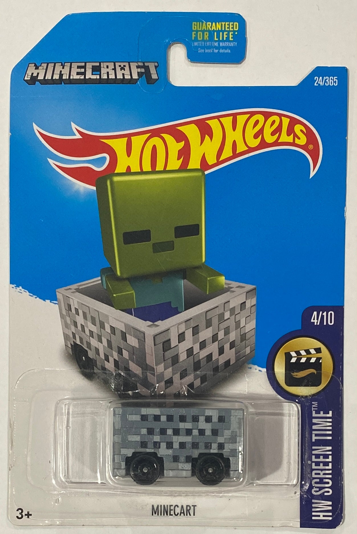 2016 Hot Wheels "Hot Wheels Screen Time" 4/10 Minecraft Minecart Die-Cast Toy | Condition is *BRAND NEW*