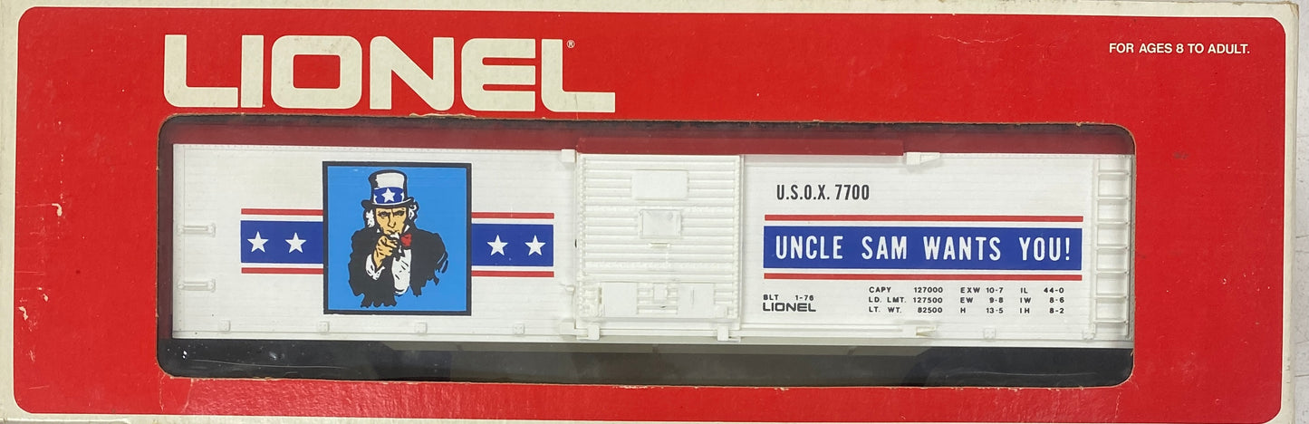 Lionel 6-7700 Uncle Sam Box Car | Pre-owned | *MINT CONDITION* | *NEVER USED*