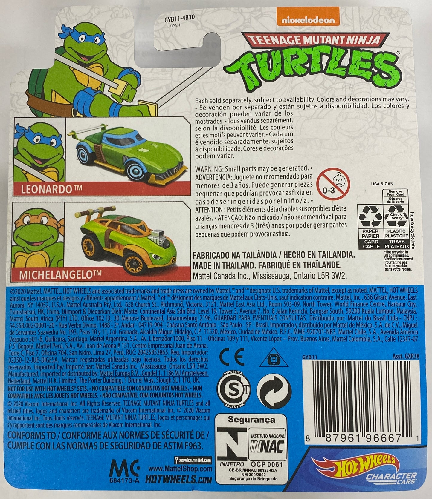 2020 Hot Wheels Character Cars “Teenage Mutant Ninja Turtles” Leonardo Die-Cast Toy | Condition is *BRAND NEW*