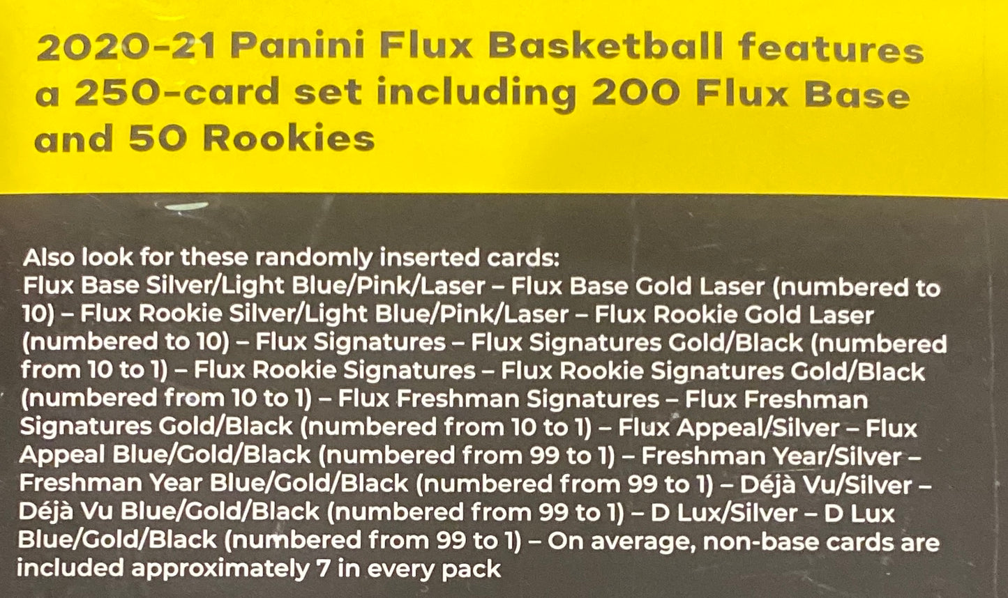 2020-21 Panini Flux NBA Basketball Hanger Box - LAZER PRIZMS