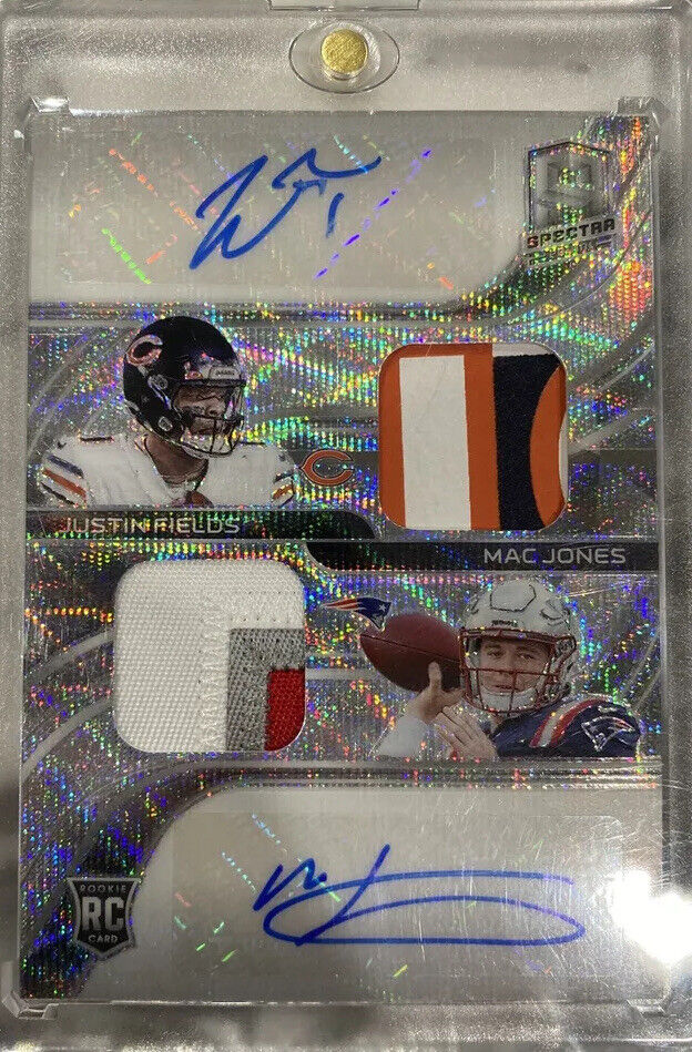 2021 Spectra Football Justin Fields Mac Jones Silver Wave Dual Rpa /10 SSP RARE